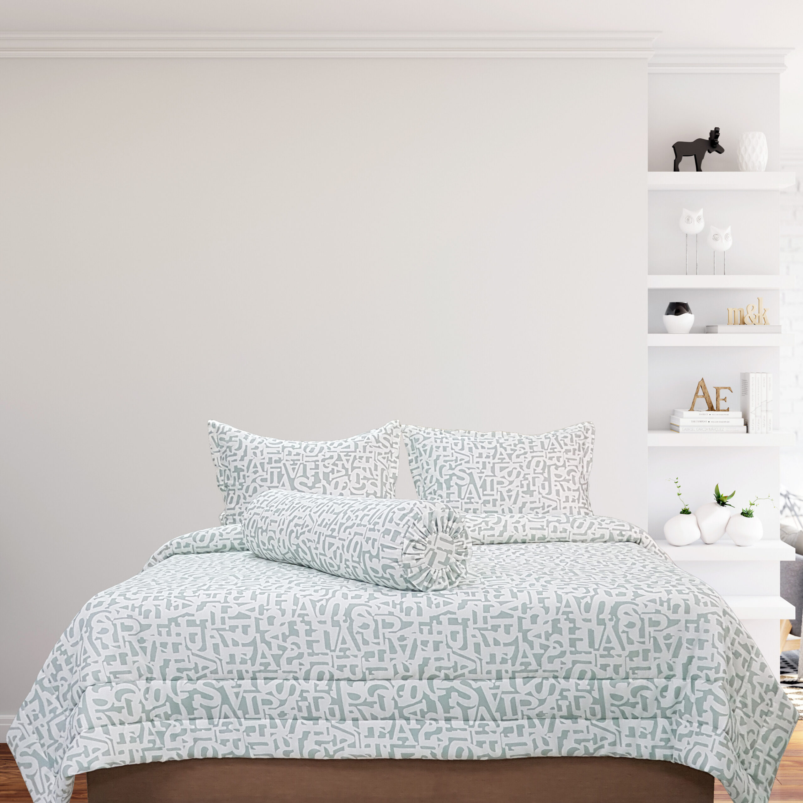 Bộ Chăn Drap Gối Cotton Xô In Họa Tiết - 07 Bộ Chăn Drap Gối Cotton Mẫu Chữ Cái