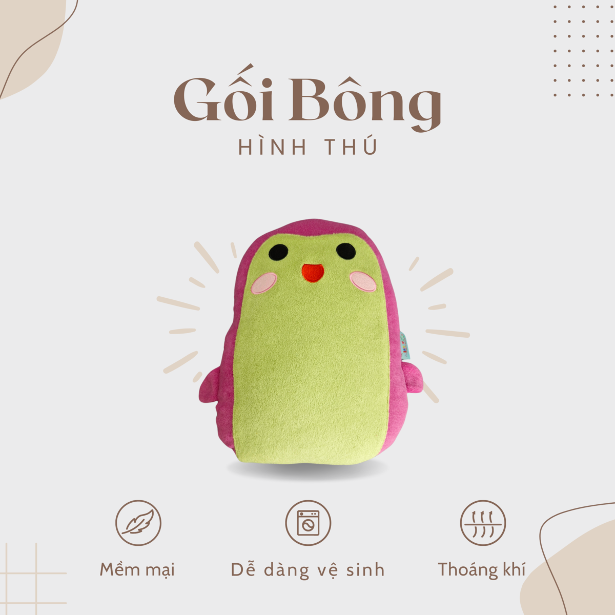 Gối 30x40cm Nỉ Lông Mẫu 02