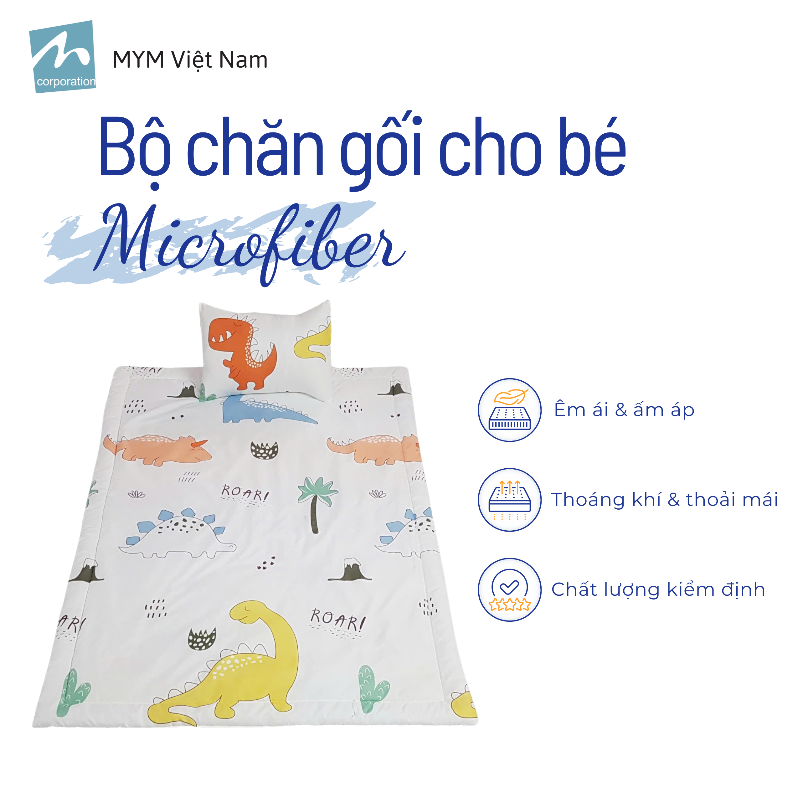Bộ chăn gối cho bé Microfiber mẫu 3