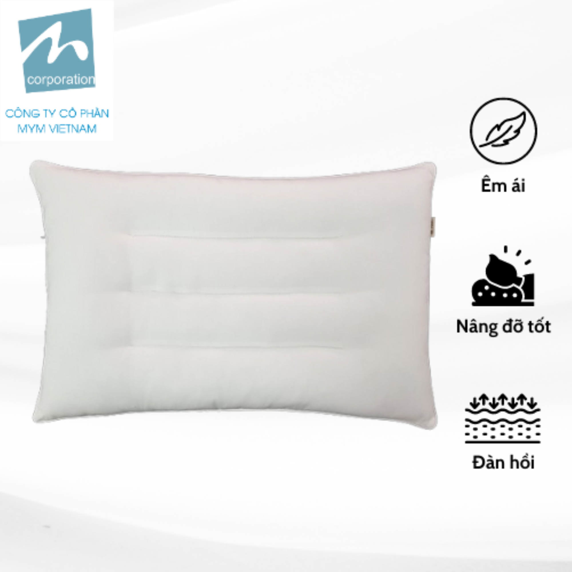 Ruột Gối Cotton Satin Trắng – Chần Định Hình